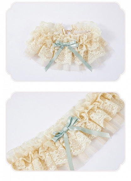 Beigefarbenes Spitzenhalsband