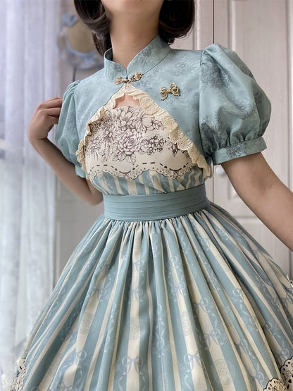Bolero Puff Sleeevs Blue
