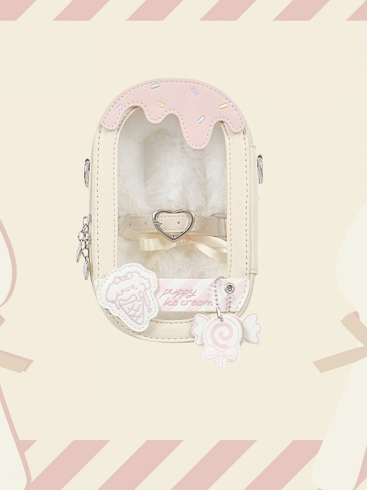 Multicolor Puppy BJD Doll Clear Window Crossbody Sack - Sugar Cube Studio