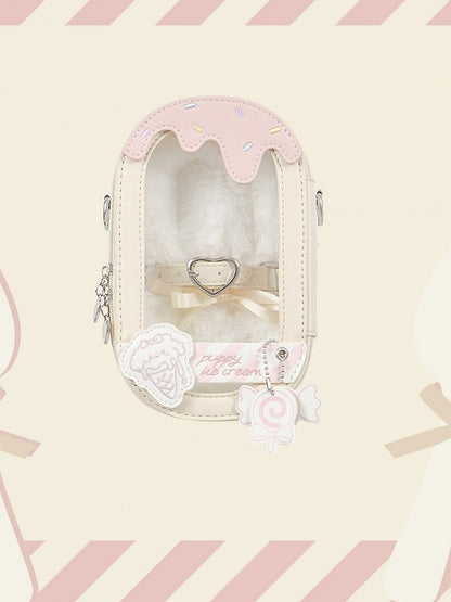 Multicolor Puppy BJD Doll Clear Window Crossbody Sack - Sugar Cube Studio