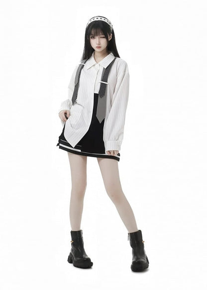 ブラックハイウエストショートスカート