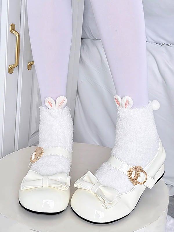 Fluffy Rabbit Ears Short Socks - ZUO BIAN