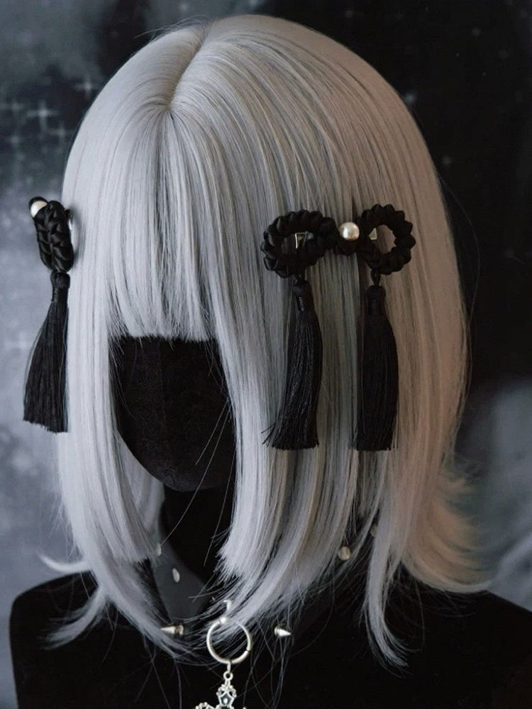 Black Pearl Bow Hair Clip