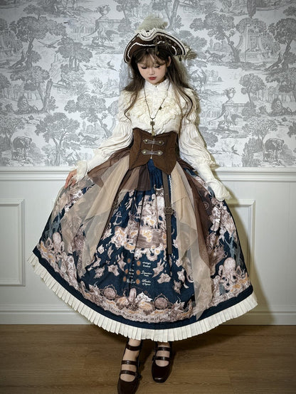 Buckle with Coffee Corset Two Belts Belt