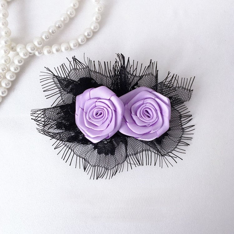 Design Hairclip Rosette Lace Colors 7 Gothic
