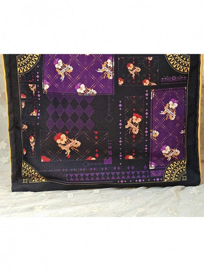Black Floral Print Lolita Square Bag - Neoludwig