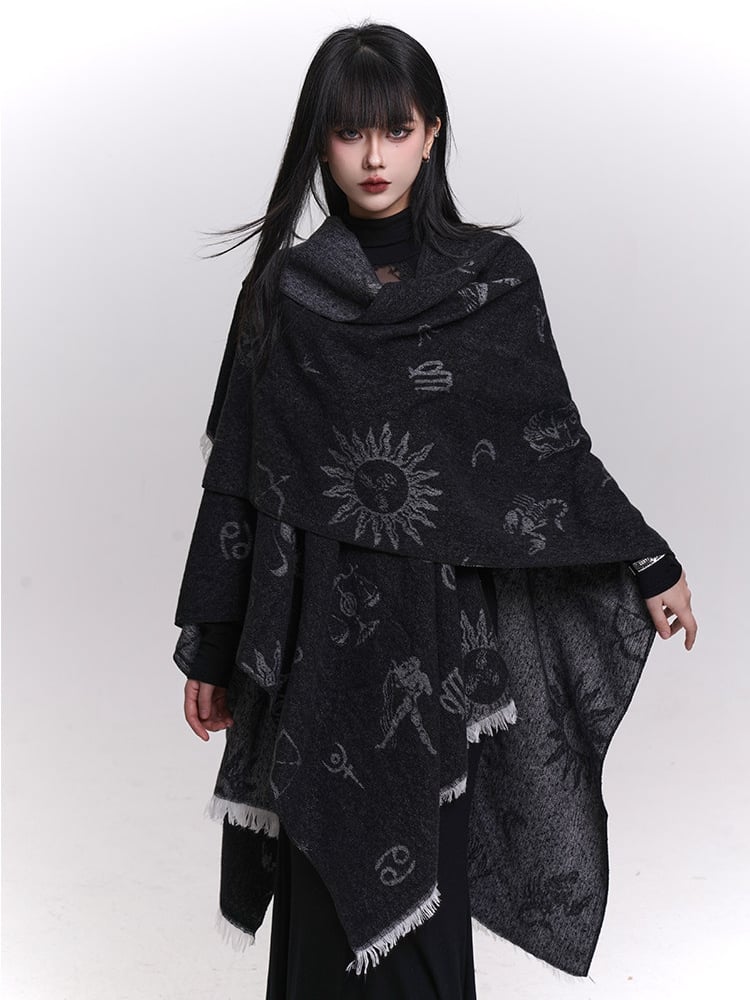 Christmas Shawl Black - Sun