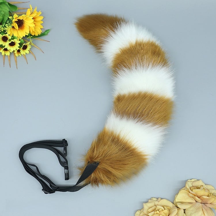 Plush Lolita Colors Striped Fox Cute Tail 8