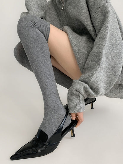 Knit Over-the-Knee Colors) Warm (5 Diamond Stockings