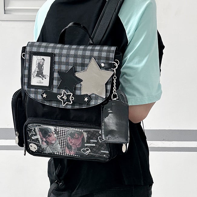 Mit abnehmbarem Rucksackhalter Ita-Karte Schwarzer Hasen-Anhänger