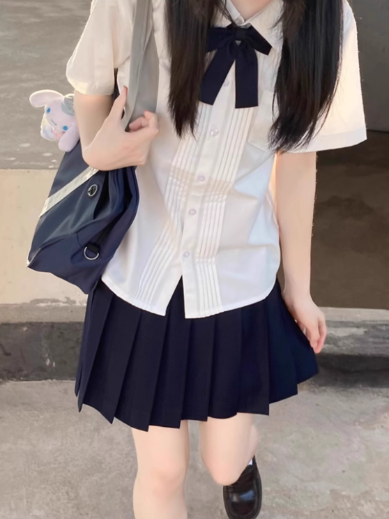 Blue Pleated Legnth JK /55CM Uniform 39CM Dark Skirt