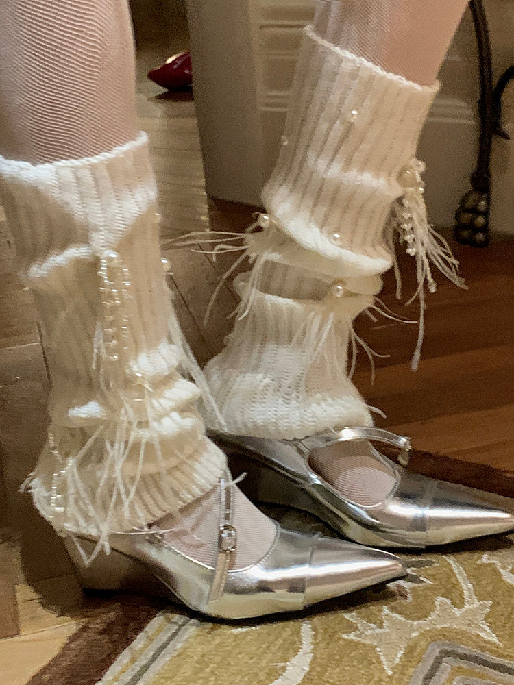 - bead Colors Mid-Calf Warmers with Socks Leg Three and Toe-Loop