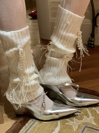 - bead Colors Mid-Calf Warmers with Socks Leg Three and Toe-Loop