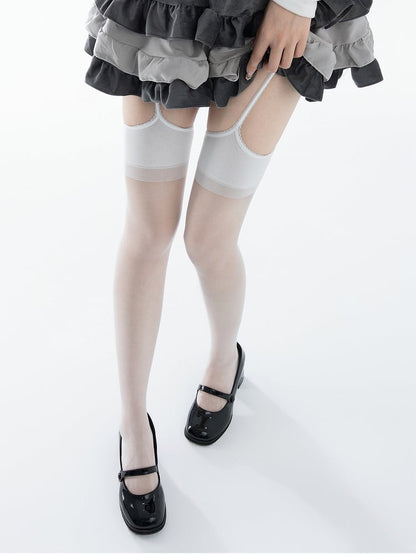 Suspender Knee Stockings Over 4 Colors