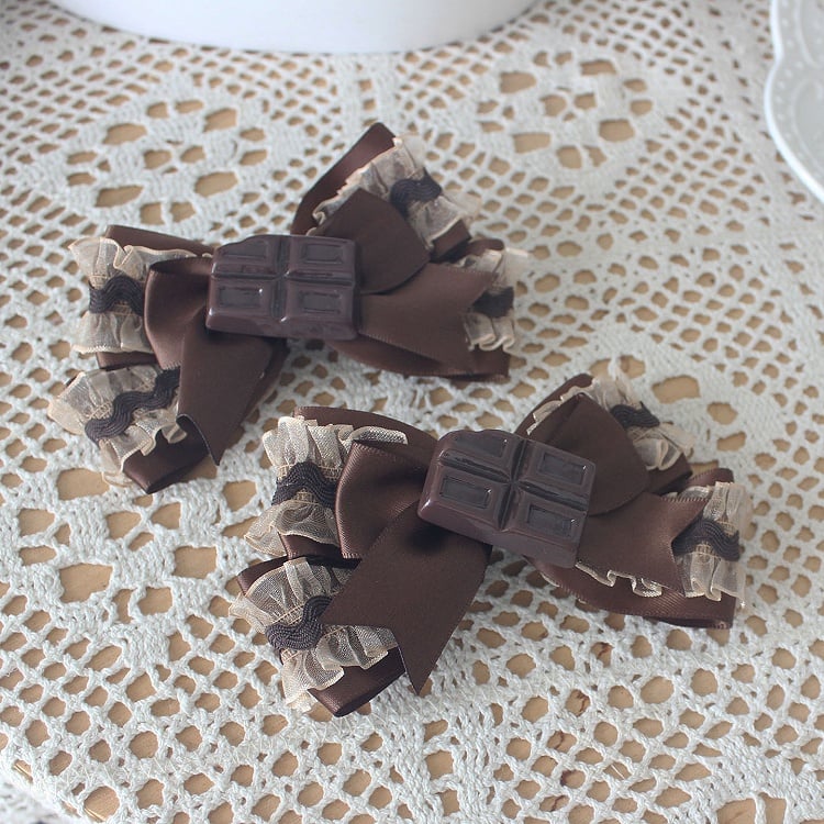 Chocolate Clips Hair Dessert-Themed Bow