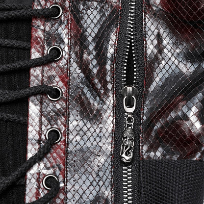 Top Red Black Punk Drawstring Tube