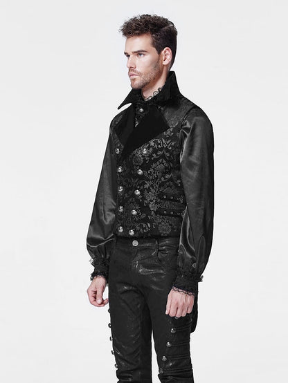 Men's Dark Printing Black Gothic Vest