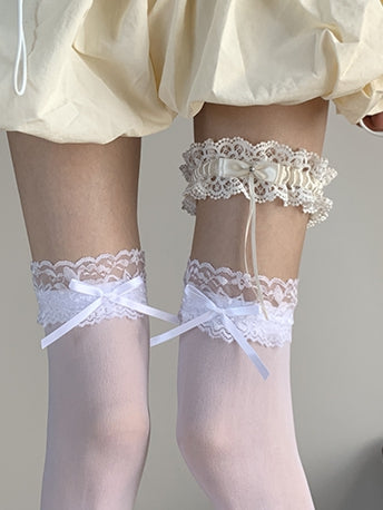 レッグホワイトループレースボウノット