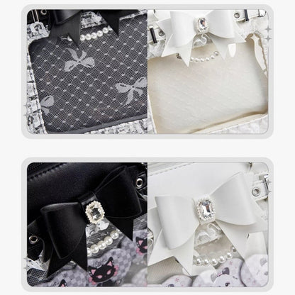 Tote Jirai Kei Trim Capacity – Black Large Ita Lace