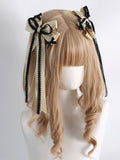 Bowknot BlackGold Hairclips Sweet Lolita