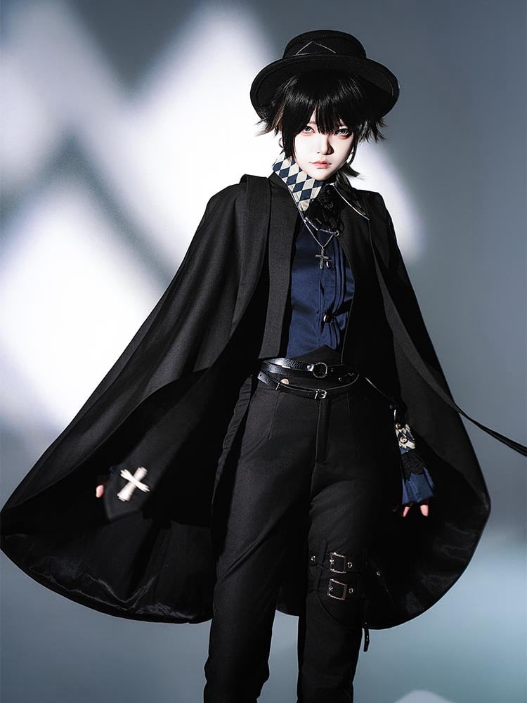 Cape High-Low Lolita Saum Schwarz Ouji Prince