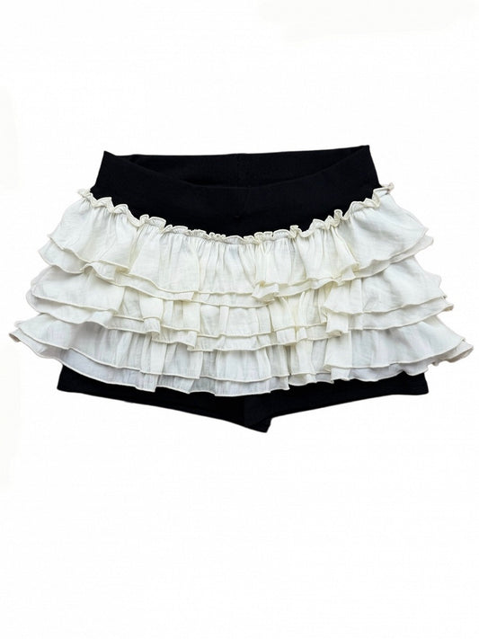 Black & White Tiered Ruffle Skort - Damn Girl