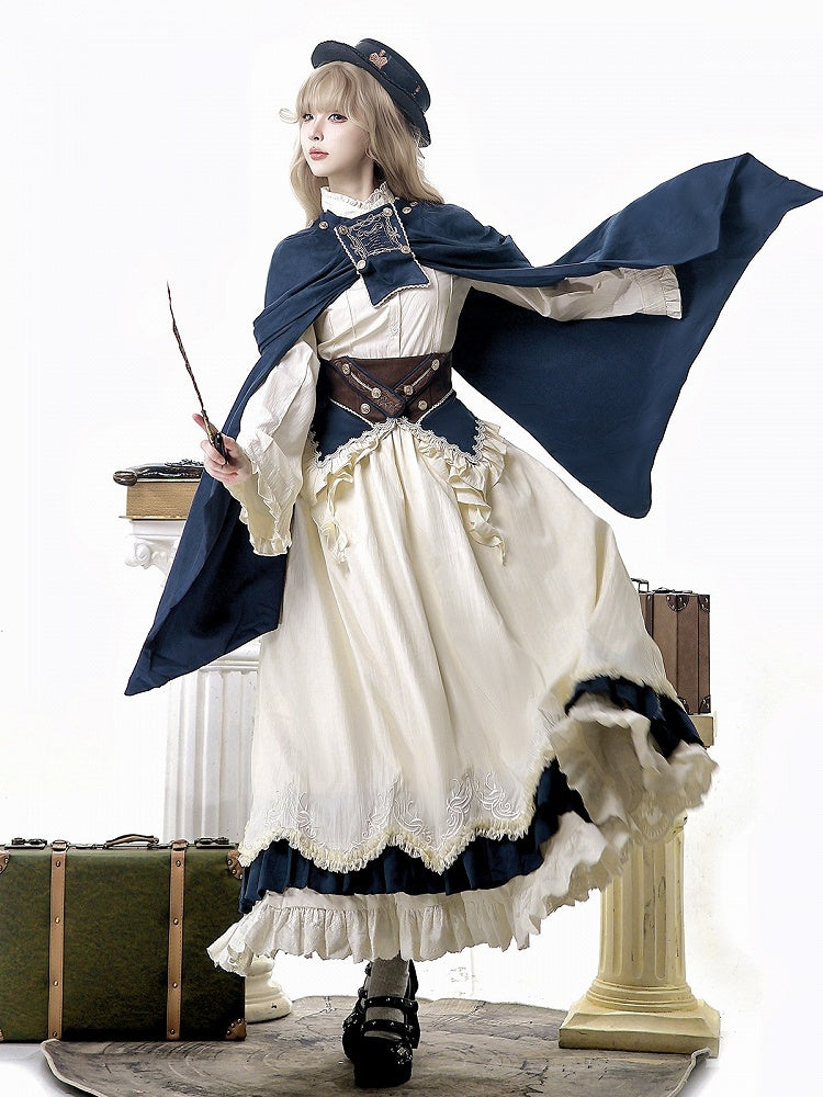 Classic Lolita Four-Piece Set with Ruffles and Embroidery - Xiong Dou Jiang