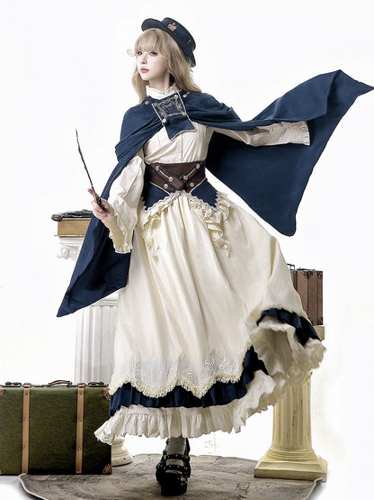 Classic Lolita Four-Piece Set with Ruffles and Embroidery - Xiong Dou Jiang