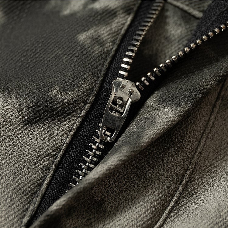 Dark Tiered Aesthetic Blackish-Green with Leather Punk Skirt