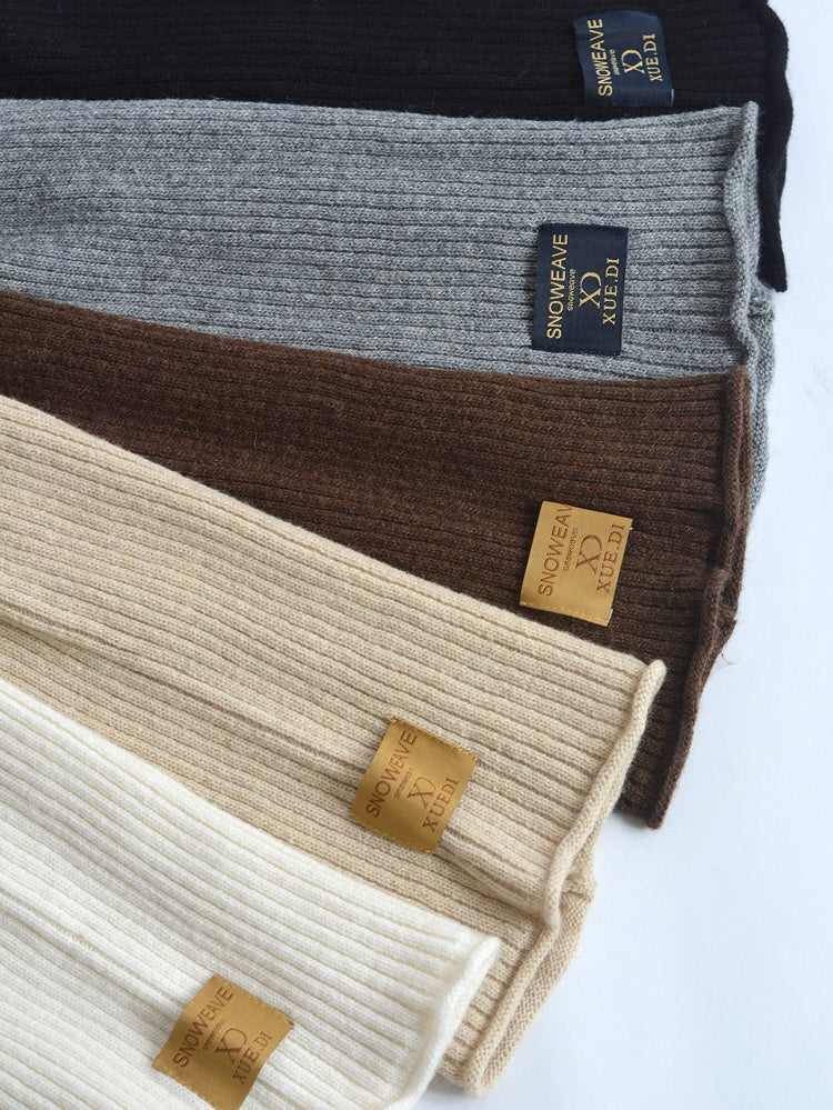 5 Colors Over Knee Knitted Leg Warmers with Patch Decoration