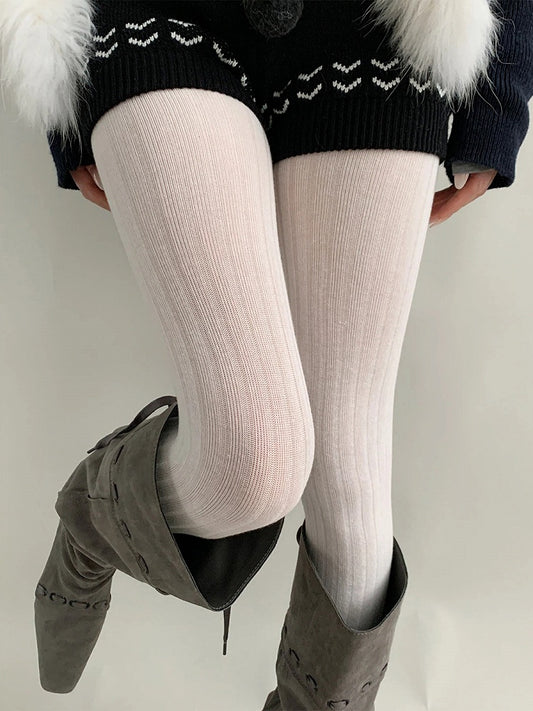 Fine Colors) Slimming (6 Ribbed Tights