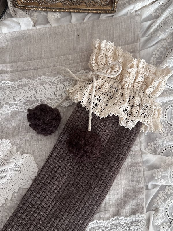 Pom-Pom Colors Lace 5 Decorations Trim Stockings with