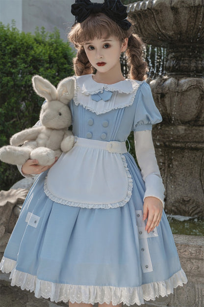 青と白のクロスアップリケ付き取り外し可能な袖