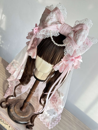 No Lace Bow KC(Pink/Blue/Mint Veil) - Sweet Lolita