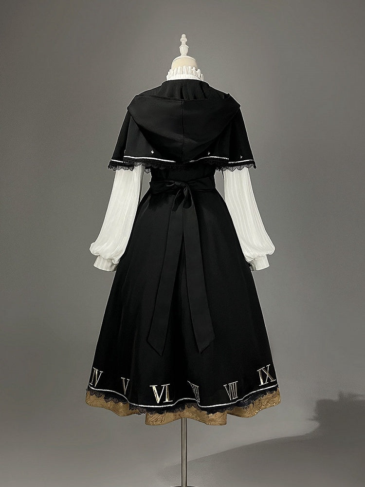 Lolita Skirt Dark Fashion Academia Print Coat Dragon Cape White Gothic Blouse Hooded +