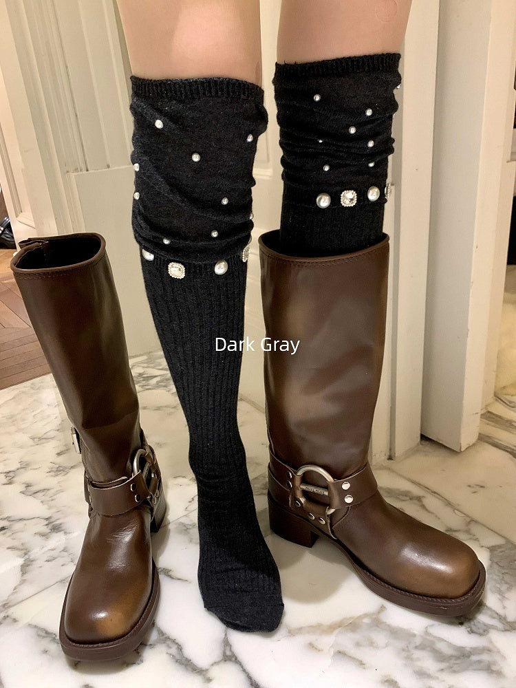 Stack with Rhinestone Colors Bead Five Accents and Over-the-Knee