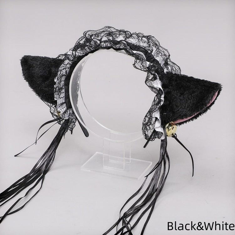 Plush Bell KC Decorations Lolita Kitty With Ribbon Colors 12 Sweet Lace Ear