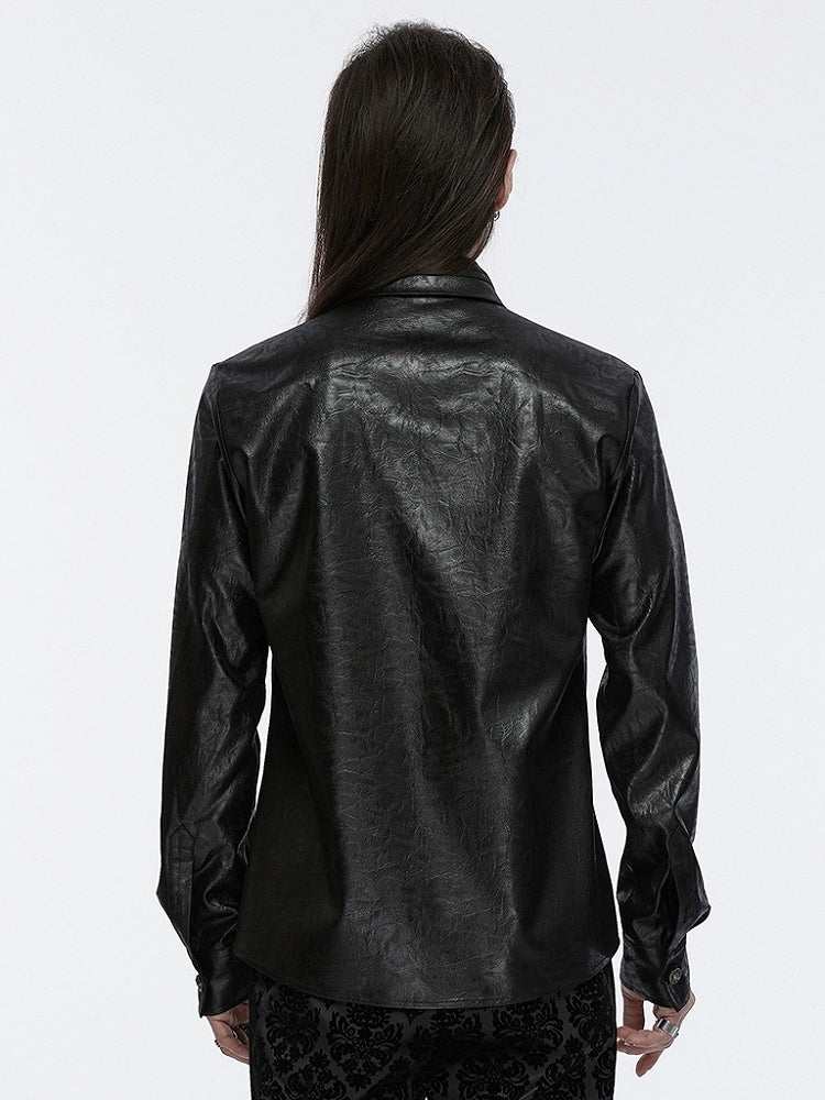 Black Scale Shirt Goth Men's Dragon