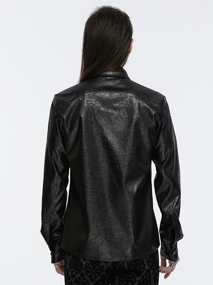 Black Scale Shirt Goth Men's Dragon