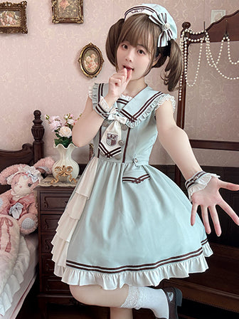 Light Hat Beret Sailor Lolita Green