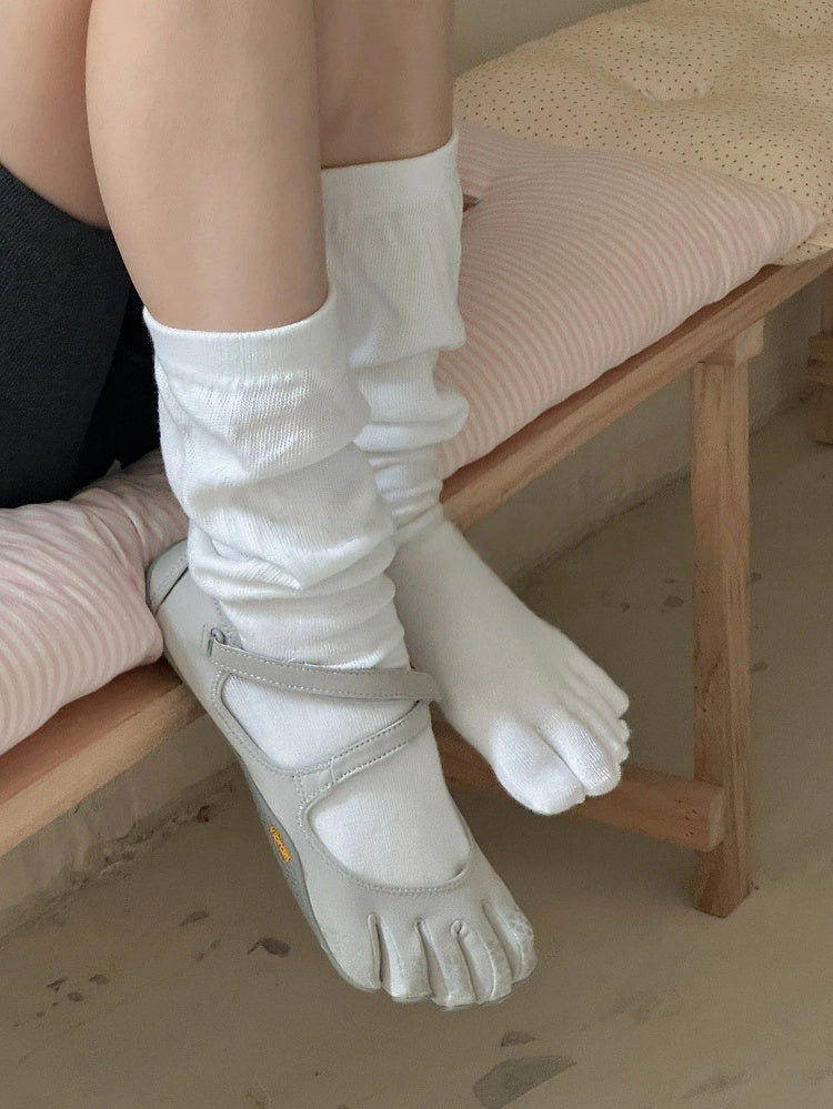 Calf-Length Socks Slouchy Toe-Separated