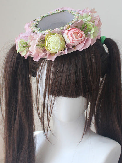 Design Hat Floral Green/Pink Mini