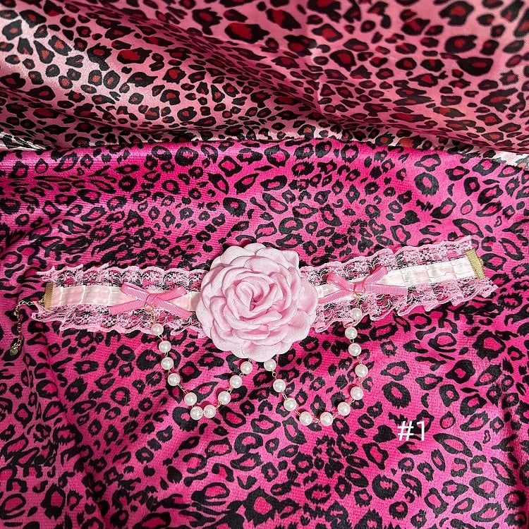 Gyaru Hime Chain |4 Rose Pink with Options Choker Beaded Showa Y2K