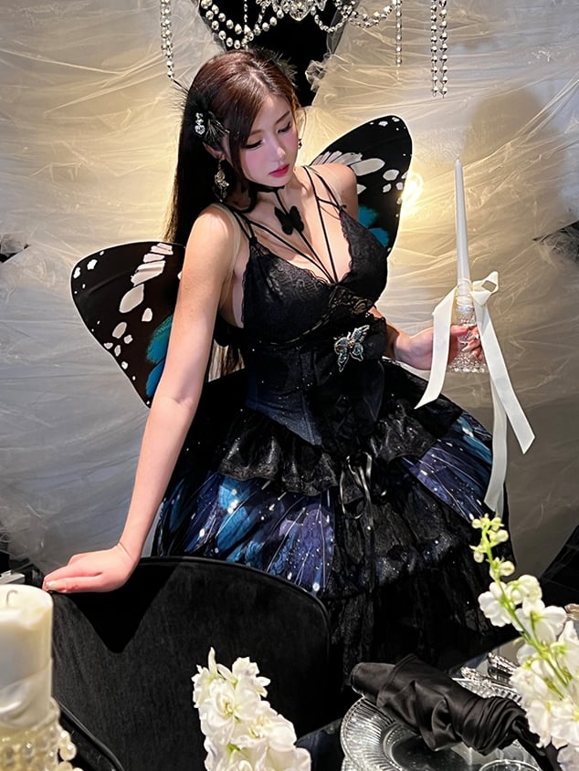 Top Butterfly Cami Schwarz