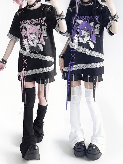 White Warmers Over-the-Knee / Flared Leg Black