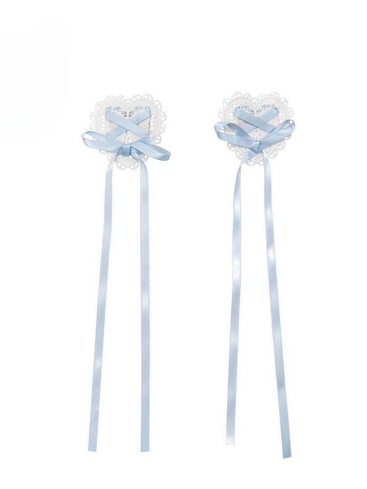 – Lolita Options Heart-shaped with Hairclips Accents Color 4 Ribbon