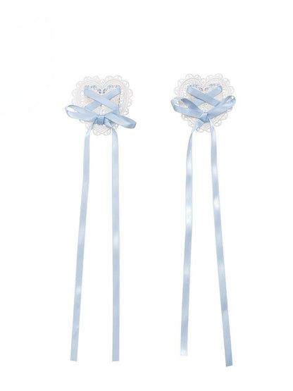 – Lolita Options Heart-shaped with Hairclips Accents Color 4 Ribbon