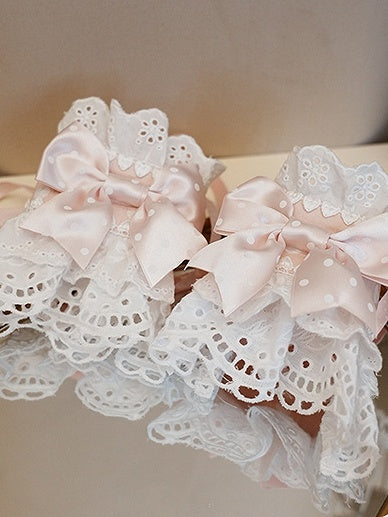 5 Color Dot Wrist – Options Bow Cuffs Polka with Sweet Lolita