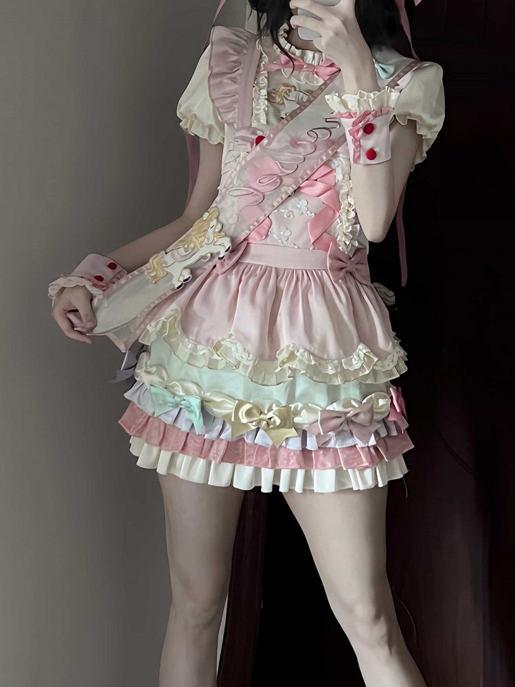 Pink Lolita Sash with Cute 3D Horse Embroidery Decoration - Sweet Dream Box