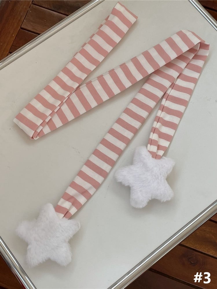 Scarf Decoration Options 7 Star Knit Striped Plush Color
